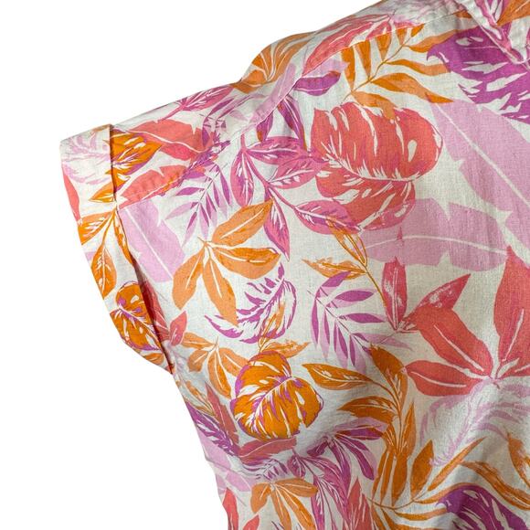 Terra & Sky 2X-Large (20W/22W) Top Button-Up Cuffed Dolman Sleeves Linen Blend - Picture 3 of 9